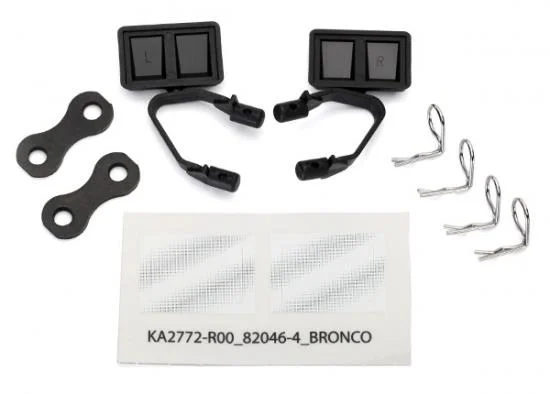 Traxxas Mirrors side black (left right)/ retainers (2)/ body clips (4) — image 2 of 2