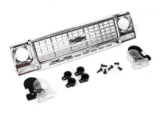 Traxxas Grille Chevrolet Blazer (1979)/ grille retainers (4)/ headlight housing (2)/ lens (2)/ 2.6x8 BCS (4)/ 2.5x6 BCS (2) (fits 8130 body) &mdash; image 2 of 2