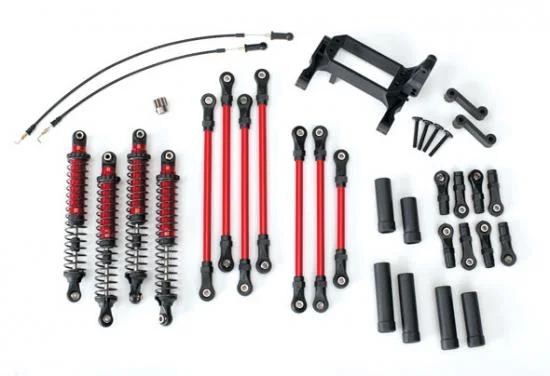 Traxxas Long Arm Lift Kit TRX-4 complete (includes red powder coated links red-anodized Shocks) — image 2 of 2