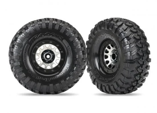 Traxxas Tires and wheels assembled (Method 105 black chrome beadlock wheels Canyon Trail 2.2 tires foam inserts) (1 left 1 right) — image 2 of 2