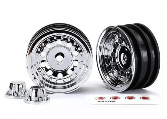 Traxxas Wheels 1.9 chrome (2)/ center caps (2)/ decal sheet (requires 8255A extended stub axle) — image 2 of 2