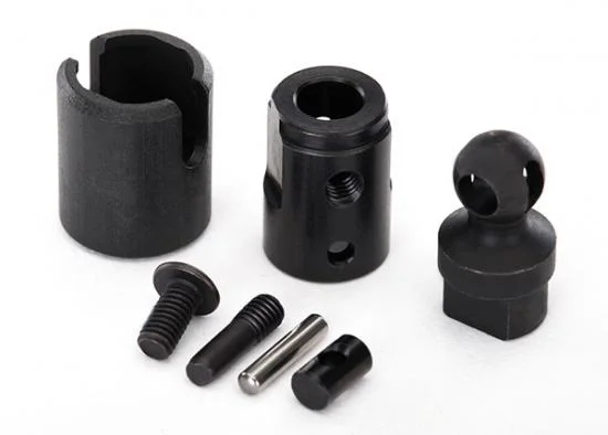 Traxxas Output drive transmission or differential (pin retainer (1)/ drive cup (1)/ drive ball (1)/ drive pin (1)/ 3x11 screw pin (1)/ cross pin (black) (1) 3x6 BCS with threadlock (1) — image 2 of 2