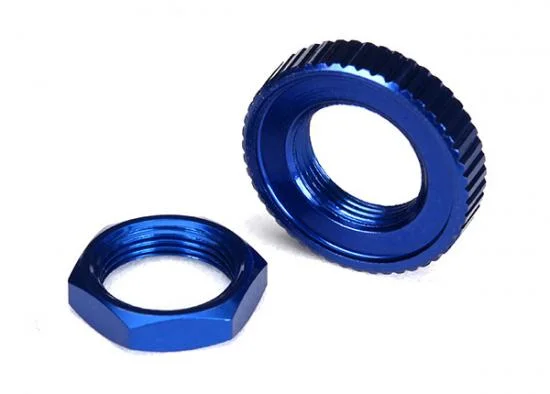 Traxxas Servo saver nuts Aluminium blue-anodized (hex (1) serrated (1) — image 2 of 2