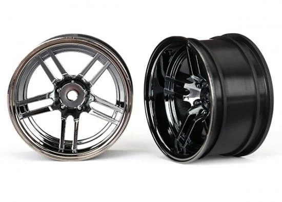 Traxxas Wheels 1.9 split-spoke (black chrome) (wide rear) (2) — image 2 of 2
