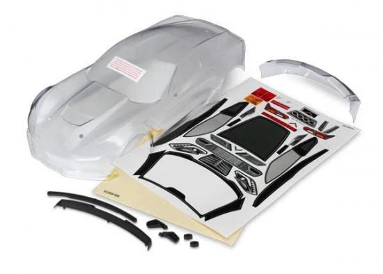 Traxxas Body Chevrolet Corvette Z06 (clear requires painting)/ decal sheet (includes side mirrors spoiler mounting hardware) — image 2 of 2