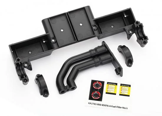 Traxxas Chassis tray/ driveshaft clamps/ fuel filler (black) — image 2 of 2