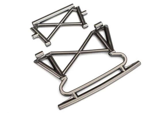 Traxxas Bumper front/ bumper support (satin black chrome-plated) — image 2 of 2