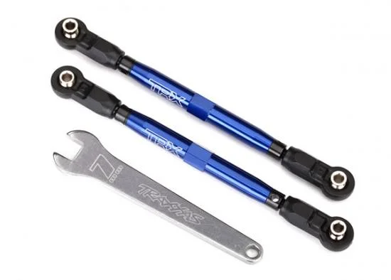 Traxxas Toe links front Unlimited Desert Racer (TUBES blue-anodized 7075-T6 Aluminium stronger than titanium) (102mm) (2) (assembled with rod ends and hollow balls)/ Aluminium wrench 7mm (1) — image 2 of 2