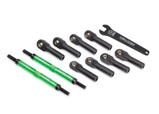 Traxxas Toe links E-Revo VXL (TUBES green-anodized 7075-T6 Aluminium stronger than titanium) (144mm) (2)/ rod ends assembled with steel hollow balls (8)/ Aluminium wrench 10mm (1) — image 2 of 2