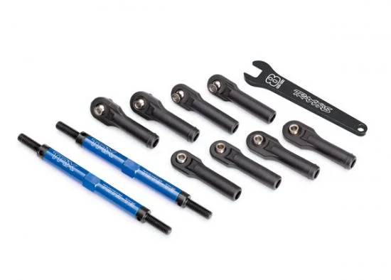 Traxxas Toe links E-Revo VXL (TUBES blue-anodized 7075-T6 Aluminium stronger than titanium) (144mm) (2)/ rod ends assembled with steel hollow balls (8)/ Aluminium wrench 10mm (1) — image 2 of 2