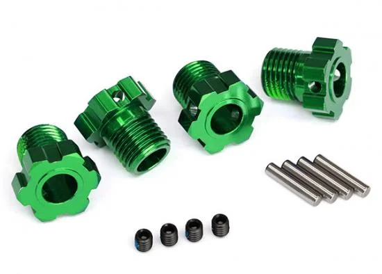 Traxxas Wheel hubs splined 17mm (green-anodized) (4)/ 4x5 GS (4) 3x14mm pin (4) — image 2 of 2