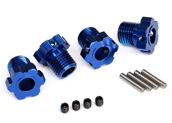 Traxxas Wheel hubs splined 17mm (blue-anodized) (4)/ 4x5 GS (4) 3x14mm pin (4) — image 2 of 2
