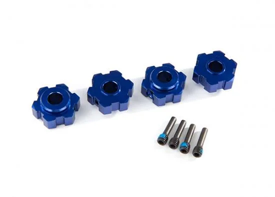 Traxxas Wheel hubs hex Aluminium (blue-anodized) (4)/ 4x13mm screw pins (4) — image 2 of 2