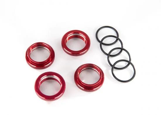 Traxxas Spring retainer (adjuster) red-anodized Aluminium GT-MAXX Shocks (4) (assembled with o-ring) — image 2 of 2