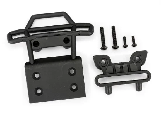 Traxxas Bumper, front/ bumper mount, front / 4x23mm BCS (2)/ 3x10mm BCS (2) (black) — image 2 of 2