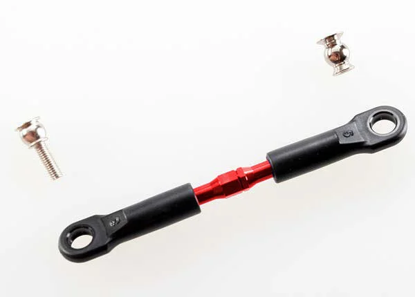 Traxxas Turnbuckle Aluminium (red-anodized) camber link front 39mm (1) (assembled w/rod ends)/hollow balls (2)(See part 3741X for complete camber link set) &mdash; image 3 of 3