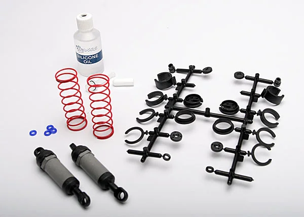 Traxxas Ultra Shocks (grey) (long) (complete w/ spring pre-load spacers springs) (2) &mdash; image 3 of 3
