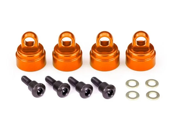 Traxxas Shock caps, aluminium (orange-anodised) (4) (fits all Ultra Shocks) — image 2 of 2