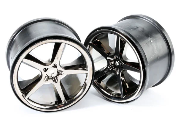 Traxxas Gemini 3.8 Wheels (black chrome) (2) &mdash; image 4 of 4