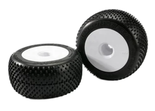 Traxxas Response Pro Tyres - Pre Glued On 3.8 White Dish Wheels - 17mm Traxxas Splined Fitting - Pair — image 2 of 3