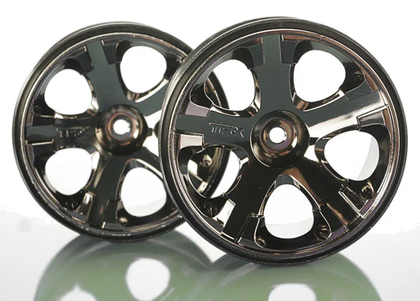 Traxxas All-Star 2.8 Wheels (black chrome) (nitro rear/ electric front) (2) &mdash; image 4 of 4