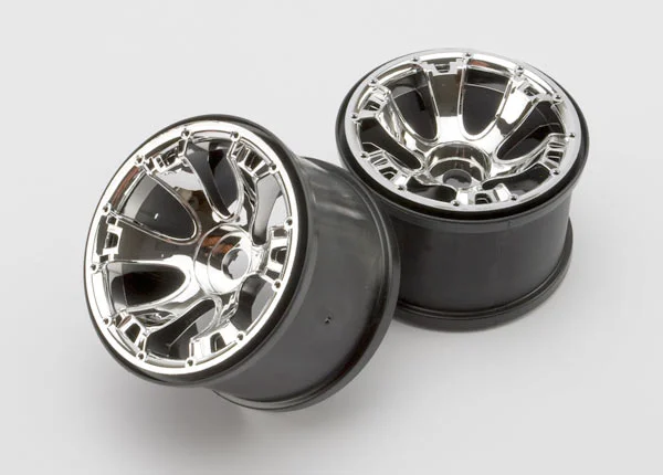 Traxxas Wheels Geode 3.8 (chrome) (2) (use with 17mm splined wheel hubs nuts part 5353X beadlock-style sidewall protectors part 5665 5666 5667) — image 3 of 3