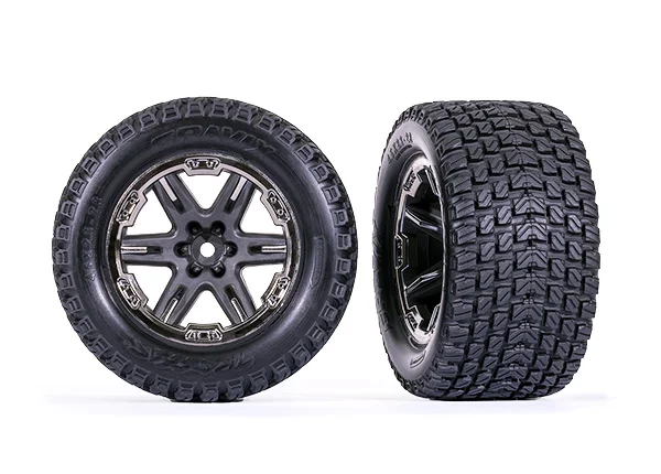 Traxxas Gravix 2.8 TSM Tyres Glued on RXT Grey/Black Chrome Wheels - 4WD FR/RR Or 2WD FR(2) — image 2 of 2