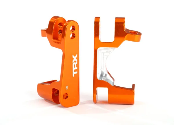 Traxxas Caster blocks (c-hubs), 6061-T6 aluminium (orange-anodized), left + right — image 2 of 2