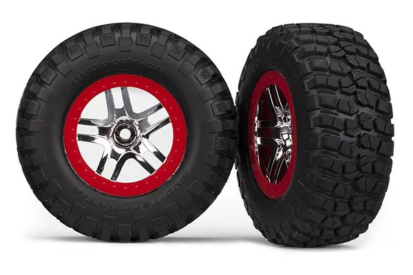 Traxxas BF Goodrich Soft Short Course Tyres on SS Chrome/Red Wheels — image 4 of 4