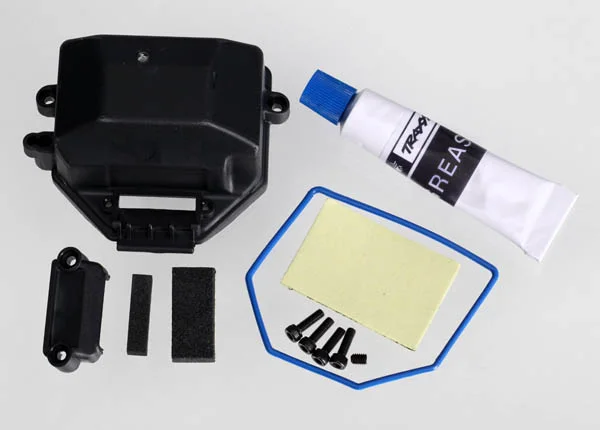 Traxxas Box receiver (sealed)/ wire cover/ foam pads upper lower/ silicone grease/ 2.5x8 CS (4)/ 3x4 GS (1) — image 4 of 4