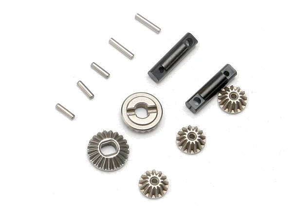 Traxxas Gear set differential (output gears (2)/ spider gears (3)/ differential output shafts (2)/ 1.5x6mm pin (3)/ 1.5x8mm pin (2) &mdash; image 3 of 3