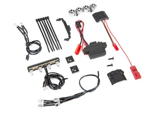 Traxxas LED light kit, 1:16 Summit (power supply, chrome lightbar, roof light harness (4 clear, 2 red), chassis harness (4 clear, 2 red), wire ties, mounts) — image 2 of 2