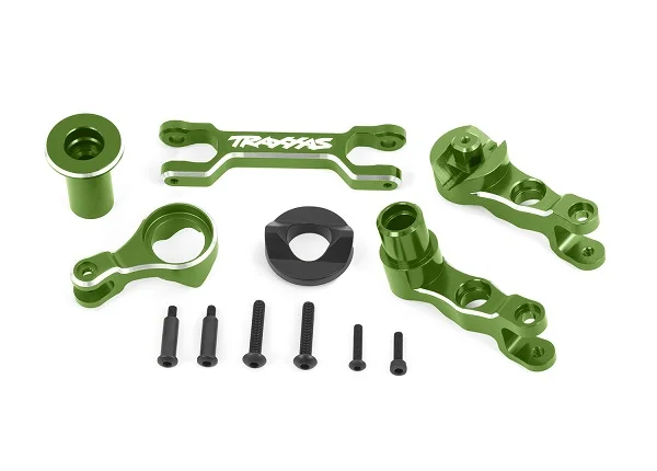 Traxxas Steering bellcranks (left + right)/ drag link (6061-T6 aluminium, green-anodised) (fits X-MAXX) — image 2 of 2
