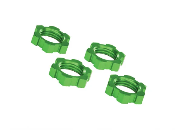 Traxxas X-MAXX Wheel nuts splined 17mm serrated (green-anodized) (4) — image 2 of 2