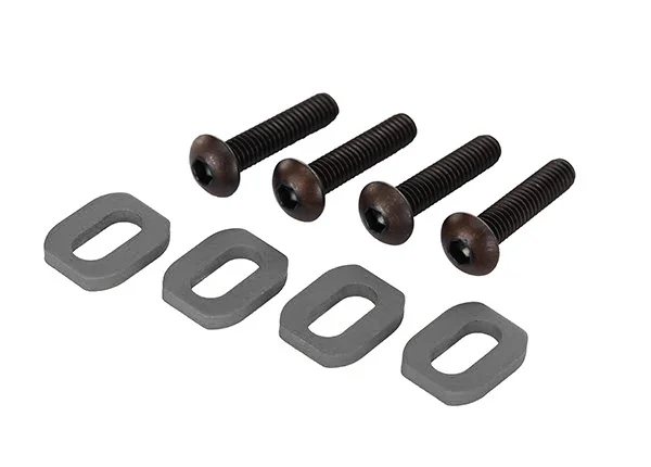 Traxxas Washers, motor mount, aluminium (gray-anodised) (4)/ 4x18mm BCS (4) — image 2 of 2