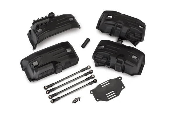 Traxxas Chassis conversion kit, TRX-4 (long to short wheelbase) (includes rear upper + lower suspension links, front + rear inner fenders (for clipless body mounting), short female half shaft, battery tray, 3x8mm FCS (4) (fits 8050 series bodies) — image 2 of 2
