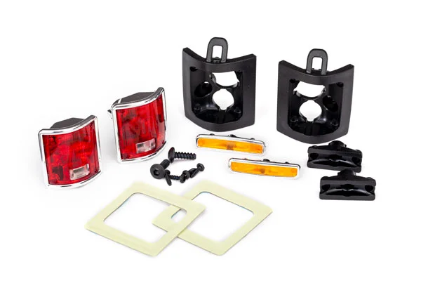 Traxxas Tail lights left right (assembled)/ tail light retainers left right/ side marker lights (assembled) (2)/ side marker retainers (2)/ mounting tape (2)/ 1.6x5 BCS (self-tapping) (4)/ 2.6x8 BCS (2) (fits 8130 body) — image 2 of 2