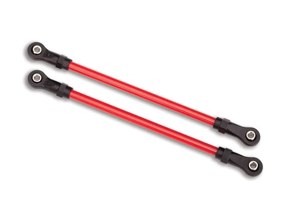 Traxxas Suspension links rear upper red (2) (5x115mm powder coated steel) (assembled with hollow balls) (for use with 8140R TRX-4 Long Arm Lift Kit) &mdash; image 2 of 2