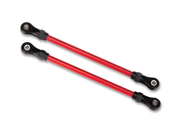 Traxxas Suspension links front lower red (2) (5x104mm powder coated steel) (assembled with hollow balls) (for use with 8140R TRX-4 Long Arm Lift Kit) &mdash; image 2 of 2