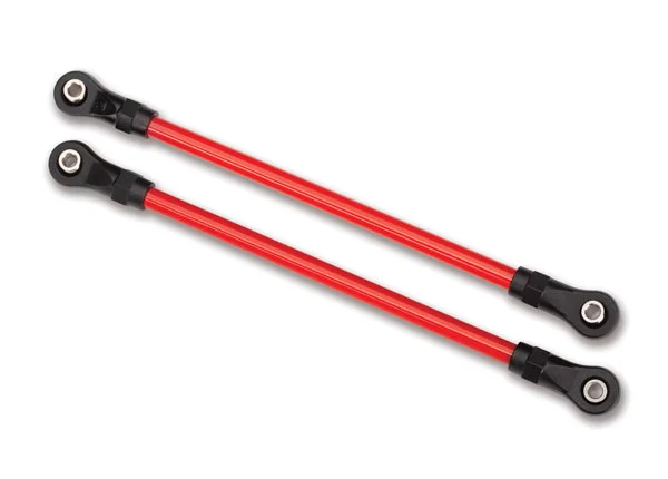 Traxxas Suspension links rear lower red (2) (5x115mm powder coated steel) (assembled with hollow balls) (for use with 8140R TRX-4 Long Arm Lift Kit) — image 2 of 2