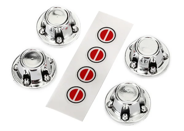 Traxxas Center caps wheel (chrome) (4)/ decal sheet — image 2 of 2