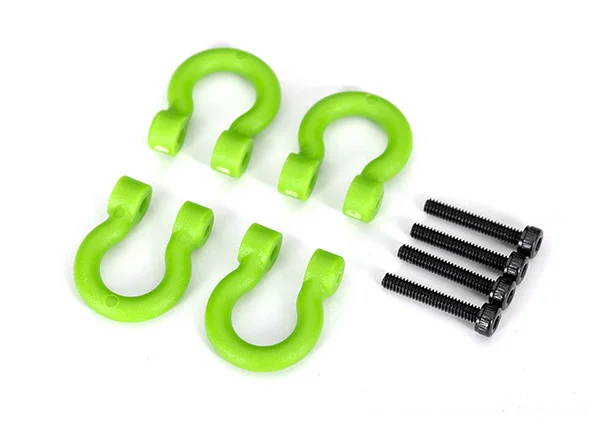 Traxxas Bumper D-rings, green (front or rear)/ 2.0x12 CS (4) — image 2 of 2