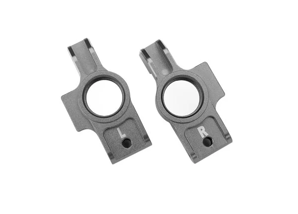 Traxxas Carriers, stub axle, 6061-T6 aluminium (gray-anodised), left + right/ 3x12mm BCS (with threadlock) (2)/ 2.5x6mm BCS (with threadlock) (2) — image 2 of 2