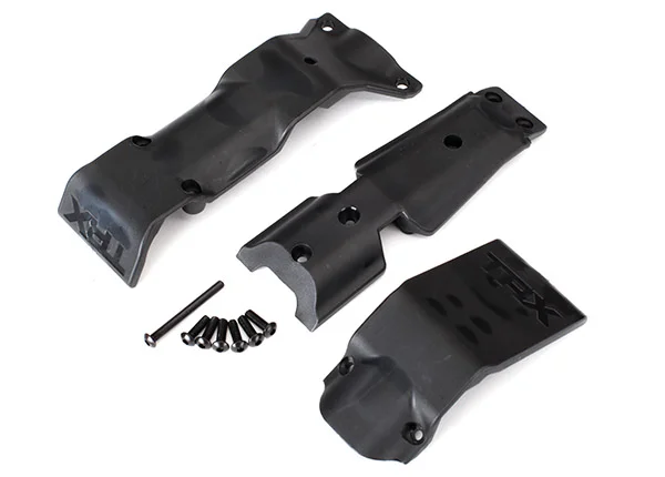 Traxxas Skid plate set front/ skid plate rear/ 3x10 BCS (6)/ 3x30 BCS (1) (fits 8629 8630 bulkheads) — image 2 of 2