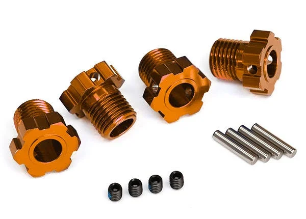 Traxxas Wheel hubs, splined, 17mm (orange-anodized) (4)/ 4x5 GS (4)/ 3x14mm pin (4) — image 2 of 2