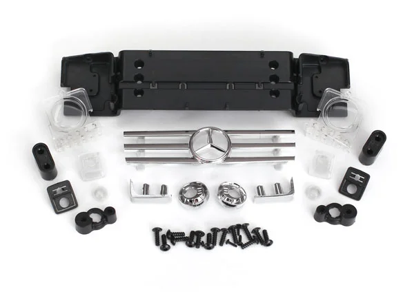 Traxxas Grille V2 Mercedes-Benz G500 4x4 / grille mount/ grille insert/ headlight lens (2)/ headlight reflector (2)/ reflector lens (2)/ bumperette front (2)/ bumperette mount (2)/ turn signal housing (2)/ turn signal housing retai — image 2 of 2