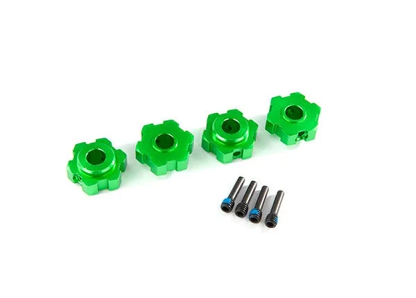 Traxxas Wheel hubs hex Aluminium (green-anodized) (4)/ 4x13mm screw pins (4) — image 2 of 2