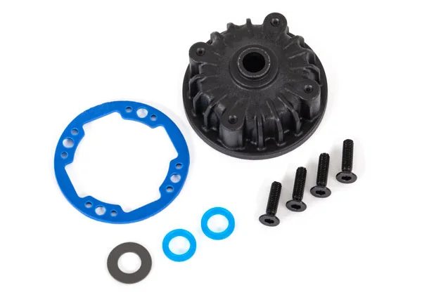 Traxxas Housing, Center Differential / X-Ring Gaskets (2 pcs) / 5x10x05 PTFE-Coated Washer / 25x8 CCS (4) — image 2 of 2
