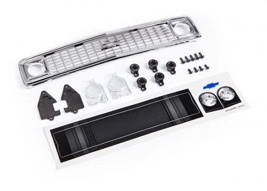 Traxxas Grille, Chevrolet Blazer (1972)/ grille retainers (5)/ headlight housing (2)/ lens (2)/ 26x8 BCS (5)/ 25x6 BCS (4) (fits 9111 body) — image 2 of 2