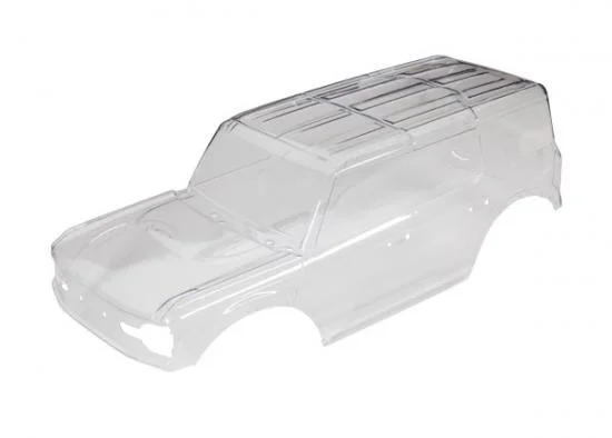 Traxxas Body, Ford Bronco (2021) (clear, requires painting)/ decals/ window masks (includes grille, side mirrors, door handles, fender flares, windshield wipers, spare Tyre mount, clipless mounting, hardware) (requires 8080X inner fenders) — image 2 of 2
